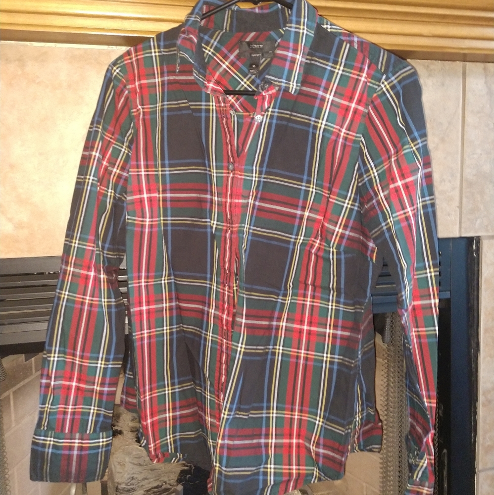 J Crew perfect fit plaid button down